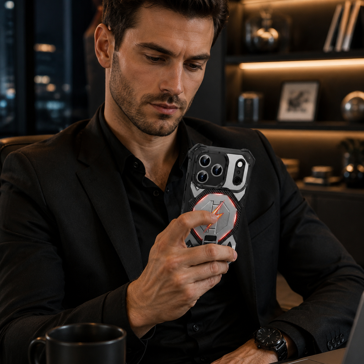 Premium iPhone Case Lychee Texture Leather MagSafe Cover Shockproof Alloy Camera Lens Guard Anti Scratch Anti Fingerprint Slim Lightweight Case Design