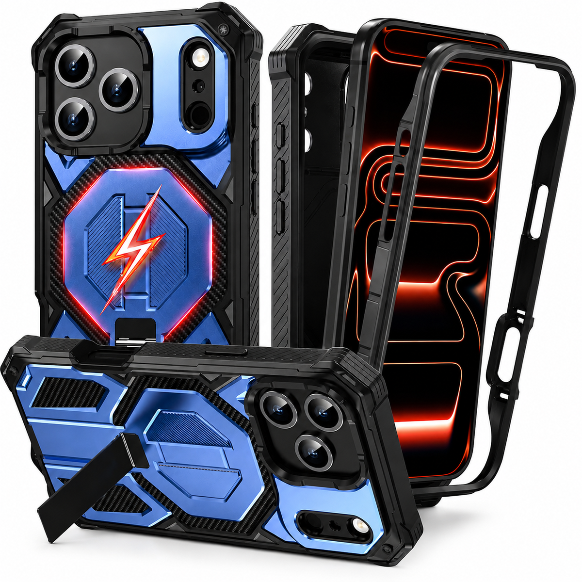 Premium iPhone Case Lychee Texture Leather MagSafe Cover Shockproof Alloy Camera Lens Guard Anti Scratch Anti Fingerprint Slim Lightweight Case Design
