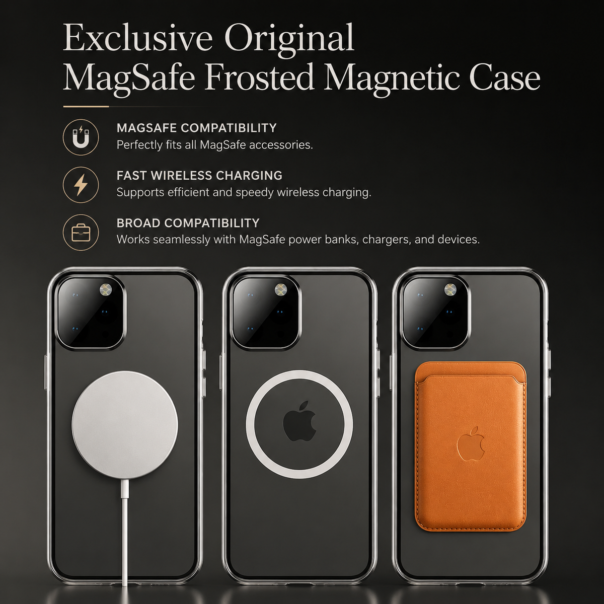 Premium iPhone Case MagSafe Aluminum Alloy Frame Tempered Glass PC Full Body Shockproof Camera Protection Clear Cover Anti Scratch Magnetic Protective