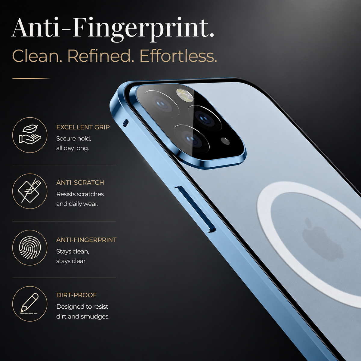 Premium iPhone Case MagSafe Aluminum Alloy Frame Tempered Glass PC Full Body Shockproof Camera Protection Clear Cover Anti Scratch Magnetic Protective