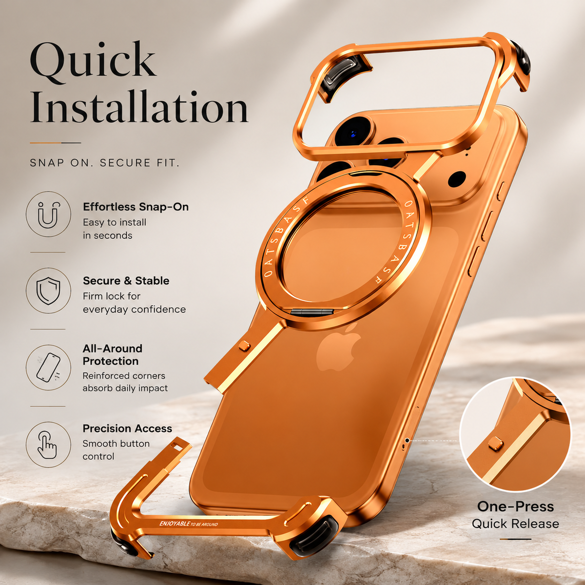 Premium iPhone Case MagSafe Aluminum Alloy Frameless Magnetic 360 Rotating Stand Shockproof Metal Bumper Slim Non Slip Protective Cover Case