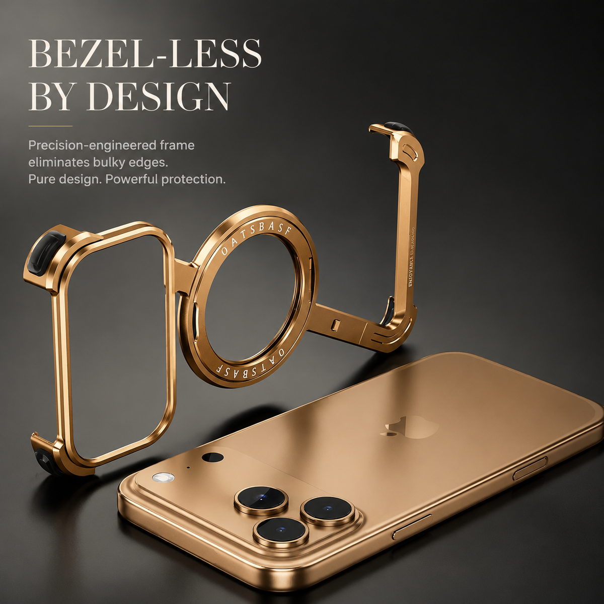Premium iPhone Case MagSafe Aluminum Alloy Frameless Magnetic Shockproof Protective Cover 360° Rotating Ring Stand Slim Anti Scratch Full Coverage