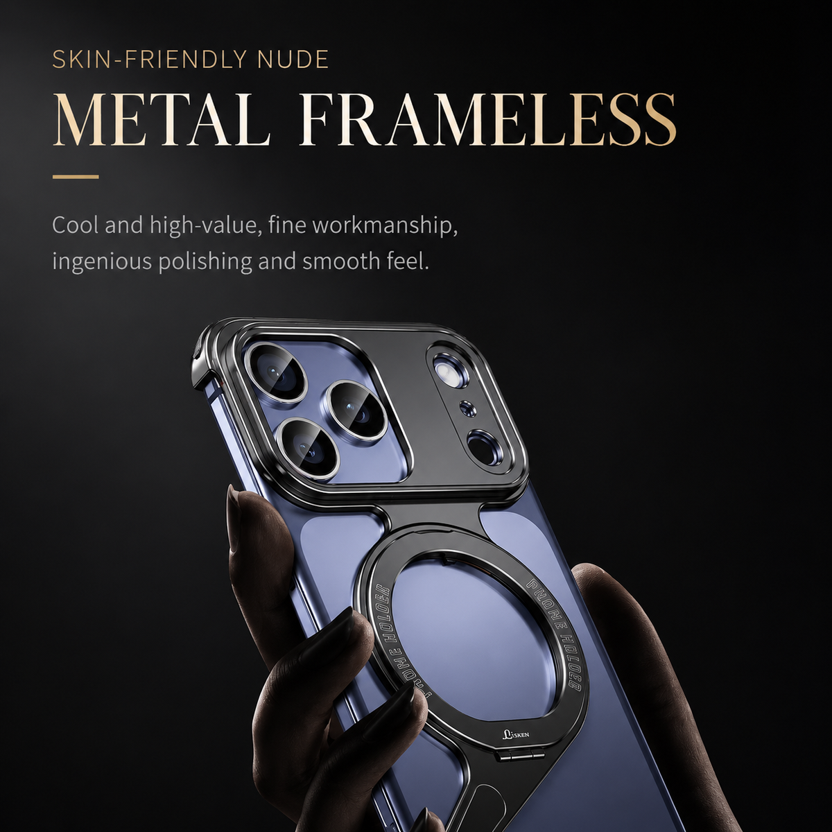 Premium iPhone Case MagSafe Aluminum Alloy Frameless Magnetic Shockproof Protective Cover Scratch Resistant Slim Minimal Z Shape Full Coverage Profile