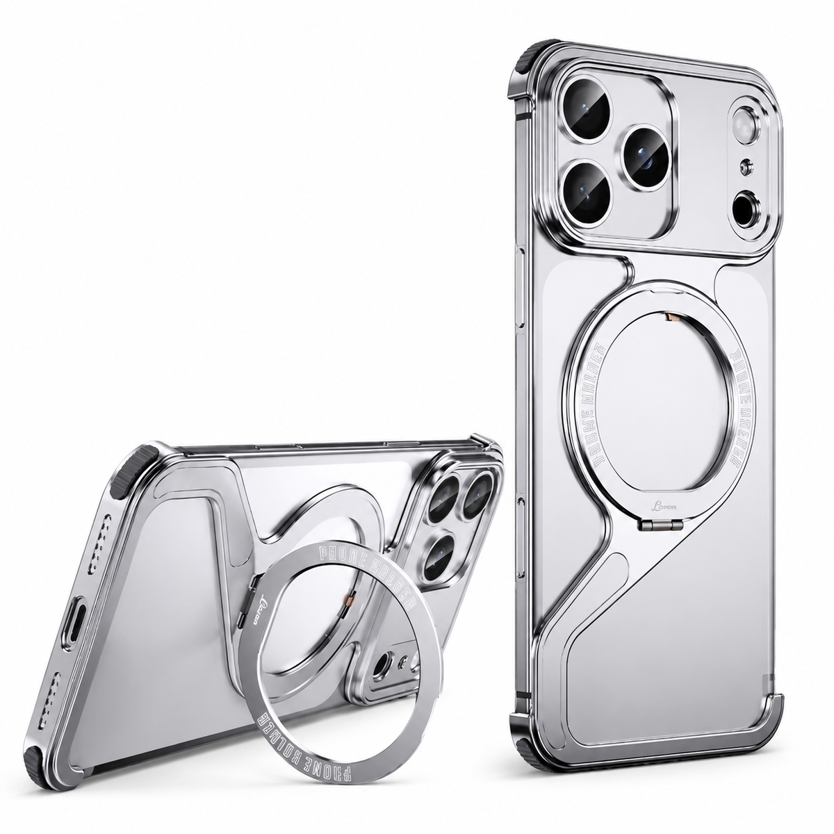Premium iPhone Case MagSafe Aluminum Alloy Frameless Magnetic Shockproof Protective Cover Scratch Resistant Slim Minimal Z Shape Full Coverage Profile