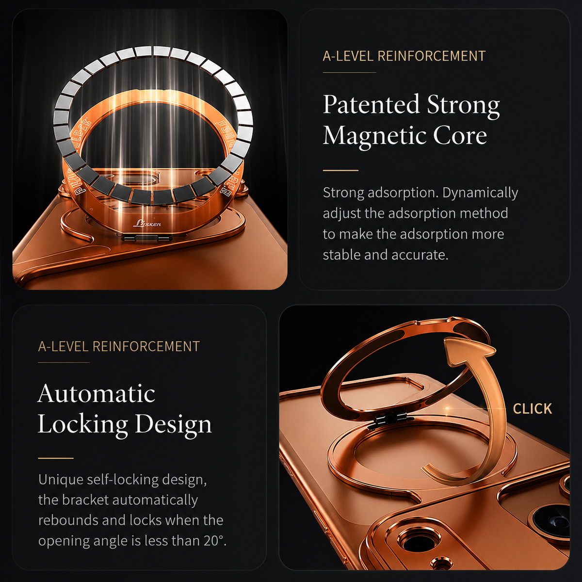 Premium iPhone Case MagSafe Aluminum Alloy Frameless Magnetic Shockproof Protective Cover Scratch Resistant Slim Minimal Z Shape Full Coverage Profile