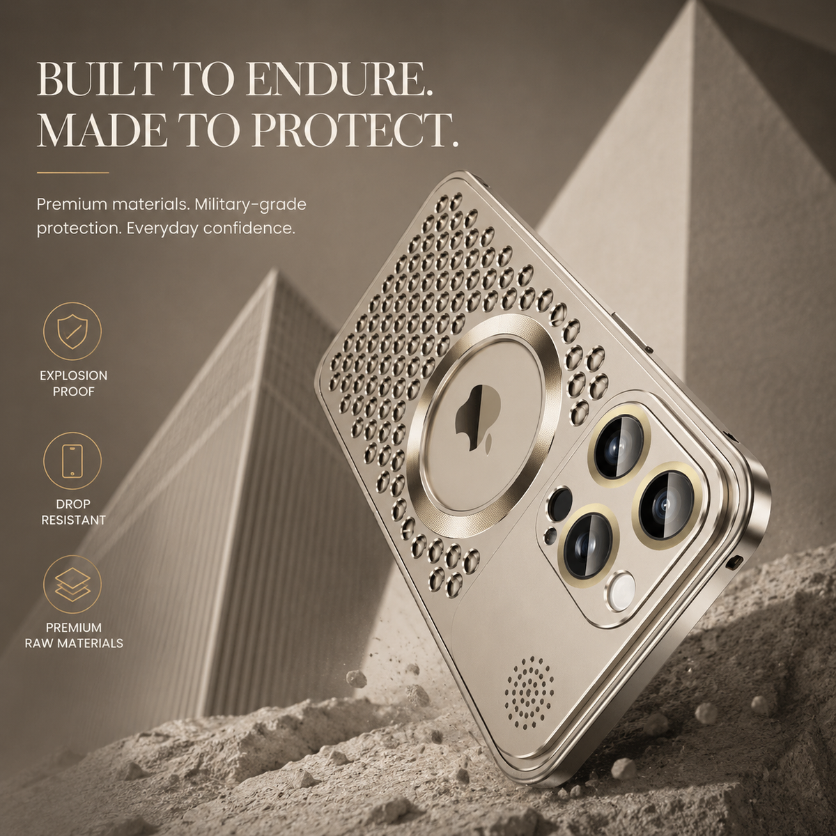 Premium iPhone Case MagSafe Aluminum Frame Heat Dissipation Shockproof Protective Cover Electroplated Metal Camera Lens Protection Slim Design Series