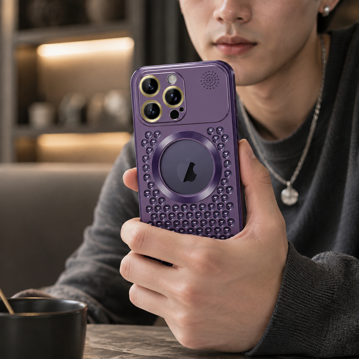 Premium iPhone Case MagSafe Aluminum Frame Heat Dissipation Shockproof Protective Cover Electroplated Metal Camera Lens Protection Slim Design Series