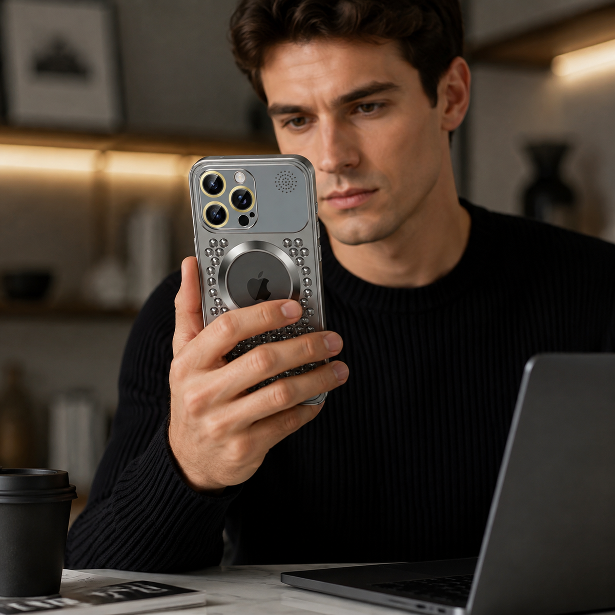 Premium iPhone Case MagSafe Aluminum Frame Heat Dissipation Shockproof Protective Cover Electroplated Metal Camera Lens Protection Slim Design Series