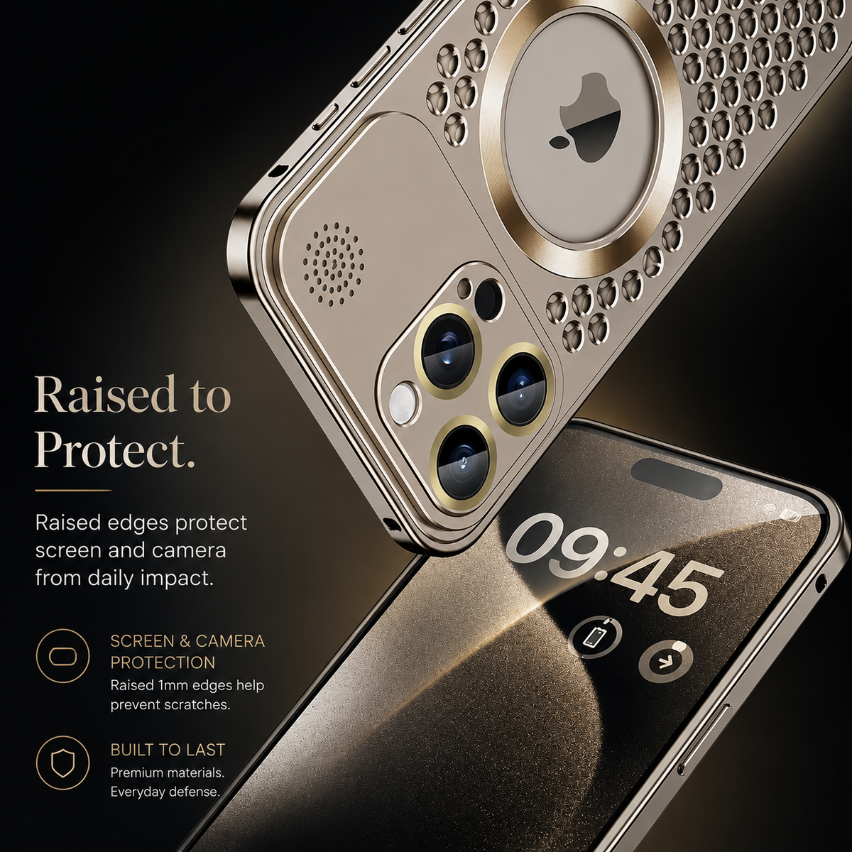 Premium iPhone Case MagSafe Aluminum Frame Heat Dissipation Shockproof Protective Cover Electroplated Metal Camera Lens Protection Slim Design Series