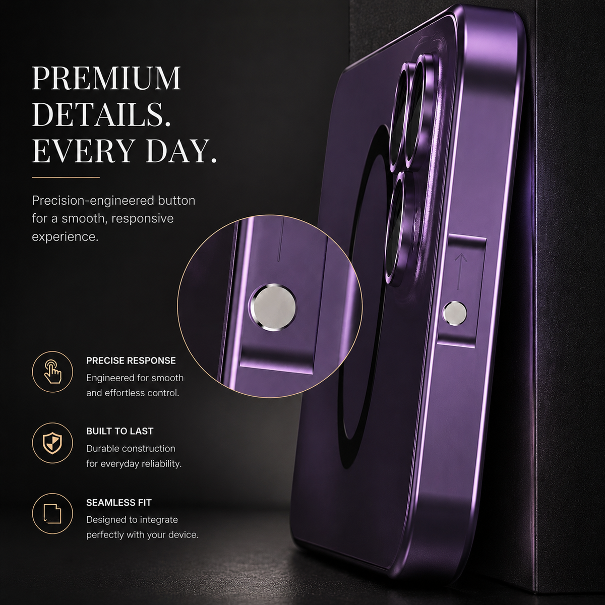 Premium iPhone Case MagSafe Aluminum Metal Frame Hard PC Back Shockproof Matte Anti Fingerprint Camera Protection Slim Full Coverage