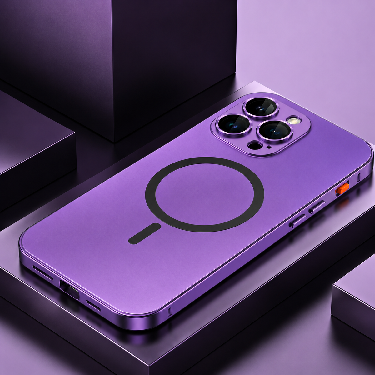 Premium iPhone Case MagSafe Aluminum Metal Frame Hard PC Back Shockproof Matte Anti Fingerprint Camera Protection Slim Full Coverage