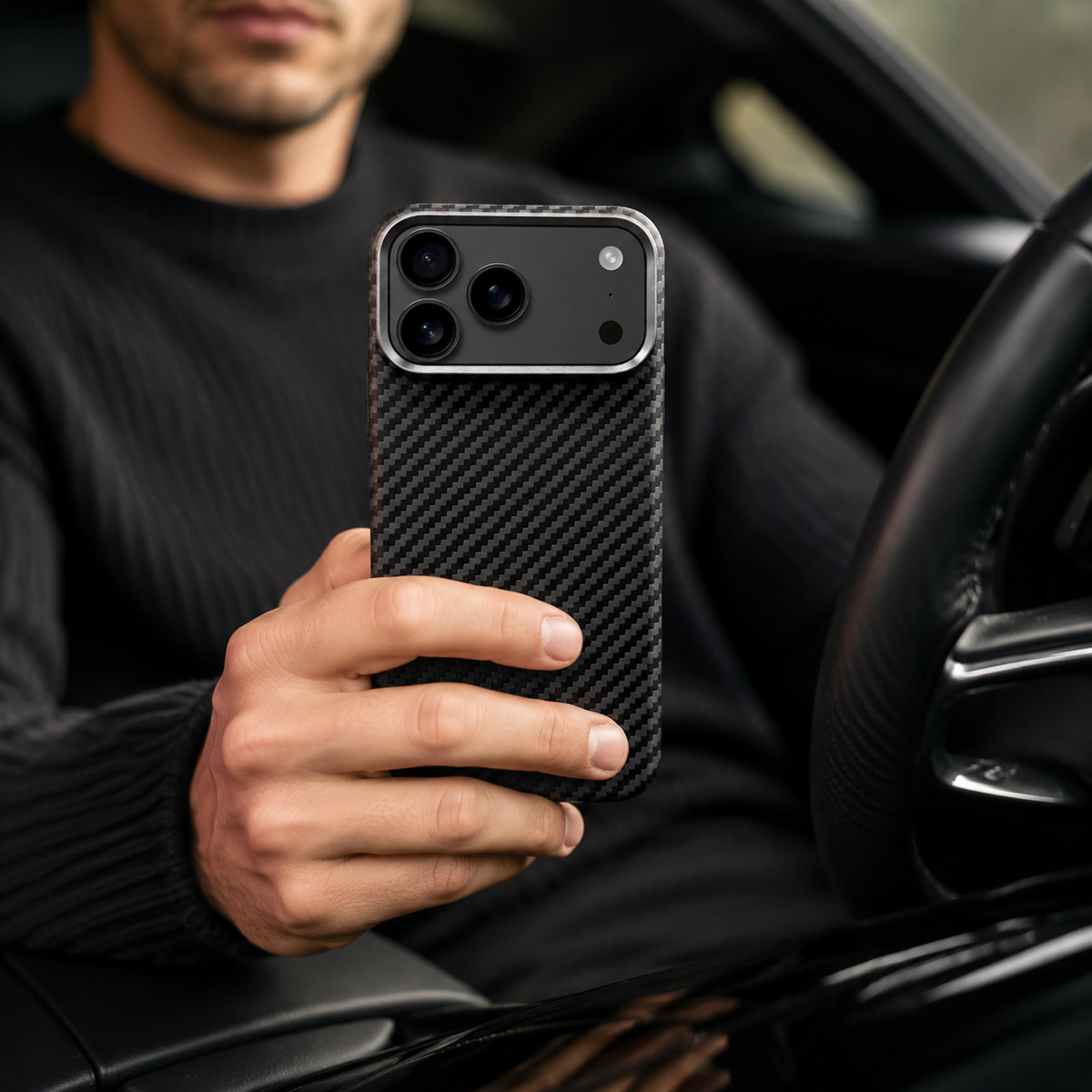 Premium iPhone Case MagSafe Aramid Kevlar Carbon Fiber Ultra Slim Magnetic Shockproof Protective Cover Anti Scratch Lightweight Business Full Coverage