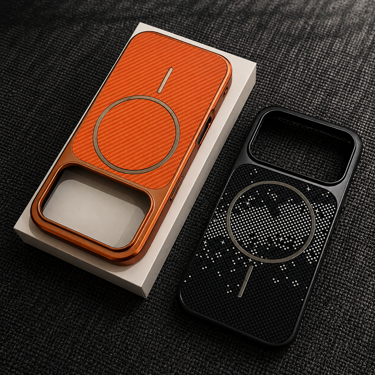 Premium iPhone Case MagSafe Carbon Fiber Electroplated Shockproof Protective Cover Scratch Resistant Wireless Charging Slim Lightweight Full Coverage