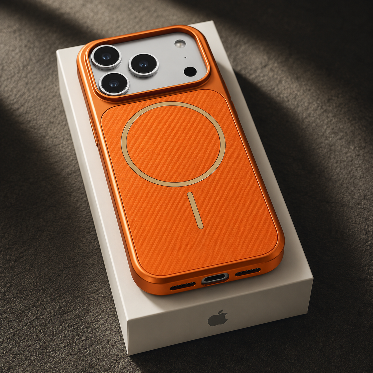 Premium iPhone Case MagSafe Carbon Fiber Electroplated Shockproof Protective Cover Scratch Resistant Wireless Charging Slim Lightweight Full Coverage