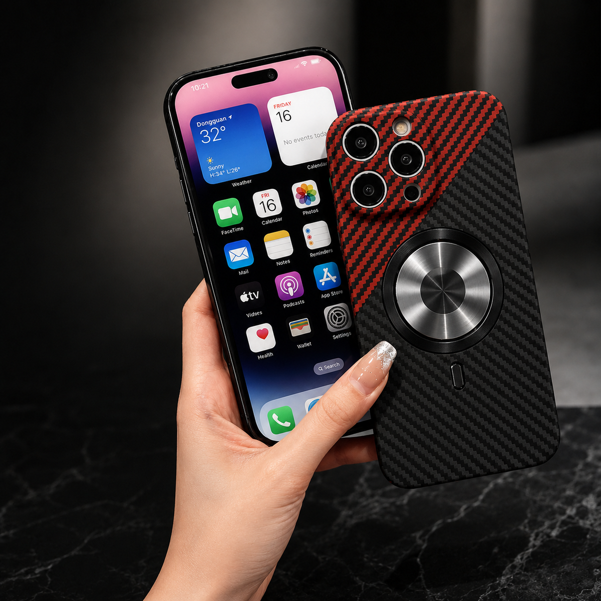 Premium iPhone Case MagSafe Carbon Fiber Magnetic Cover Shockproof Slim Lightweight Anti Scratch Camera Guard Non Slip Protective Case