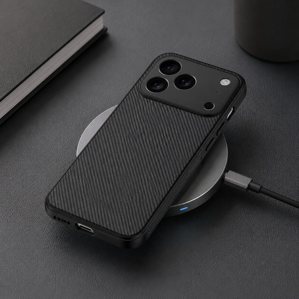 Premium iPhone Case MagSafe Carbon Fiber Magnetic Ultra Thin Shockproof Protective Cover Anti Scratch Slim Lightweight Military Style Full Coverage Case