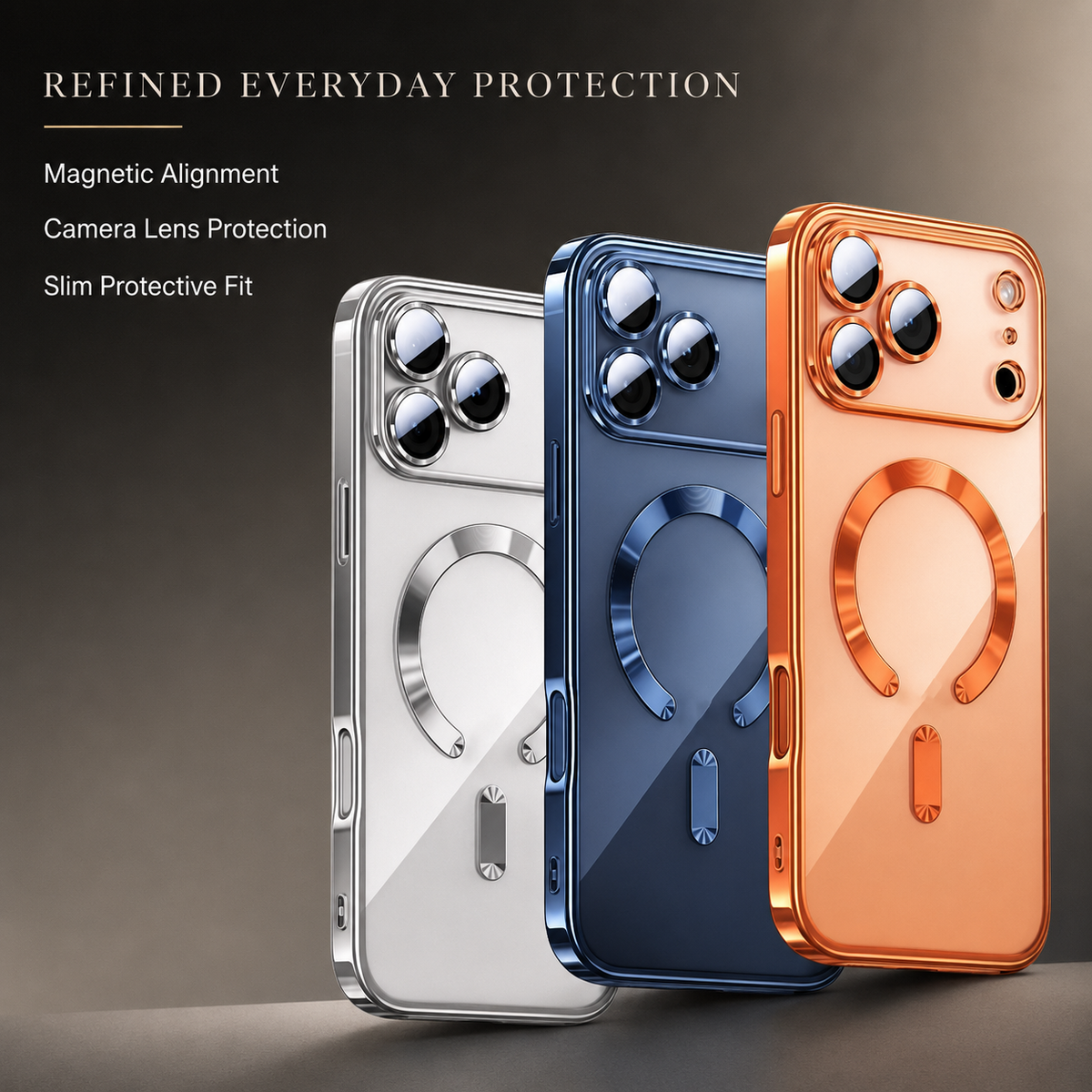 Premium iPhone Case MagSafe Clear Magnetic Plating Protective Cover Shockproof Bumper Anti Scratch Slim Transparent Wireless Charging Reinforced Edge