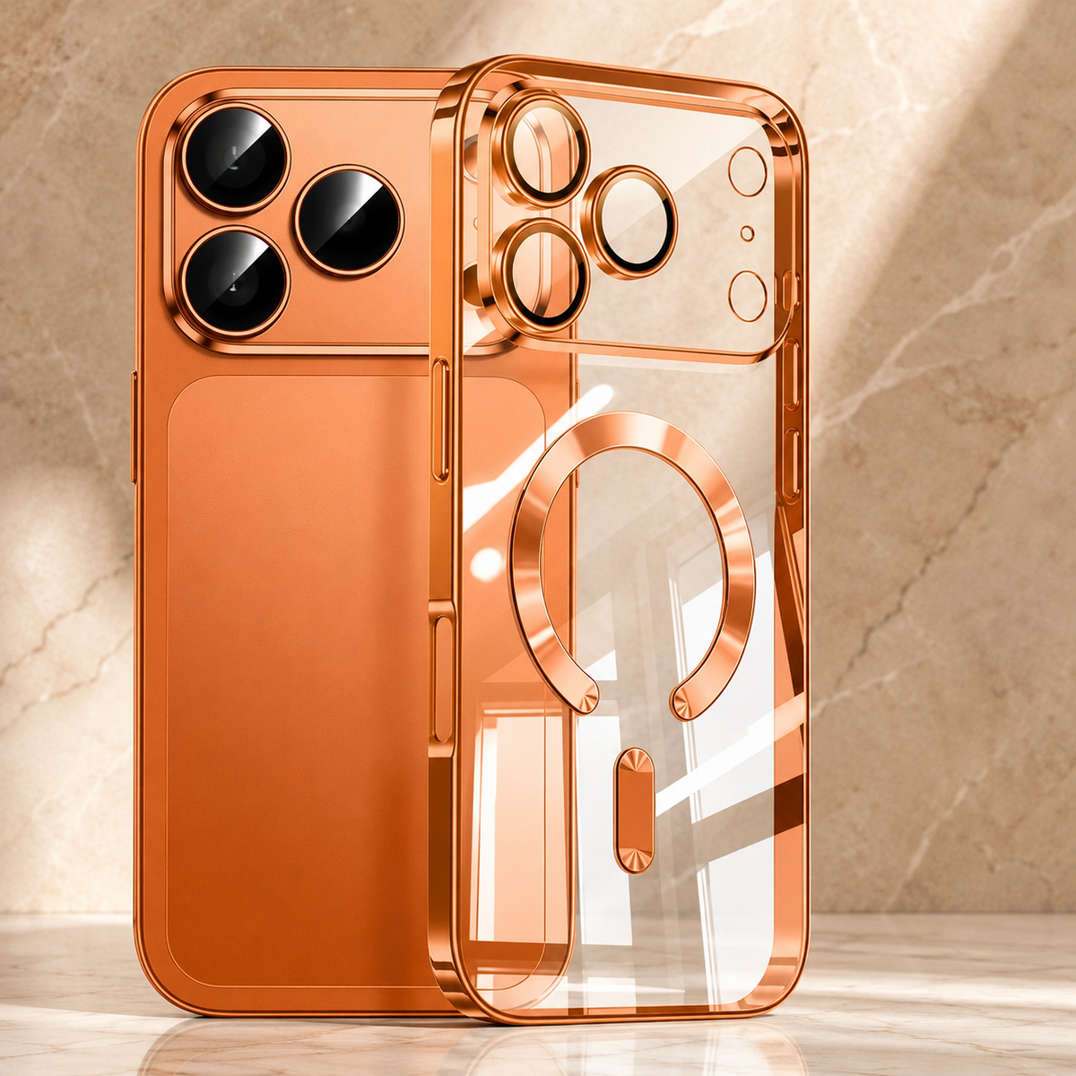 Premium iPhone Case MagSafe Clear Magnetic Plating Protective Cover Shockproof Bumper Anti Scratch Slim Transparent Wireless Charging Reinforced Edge