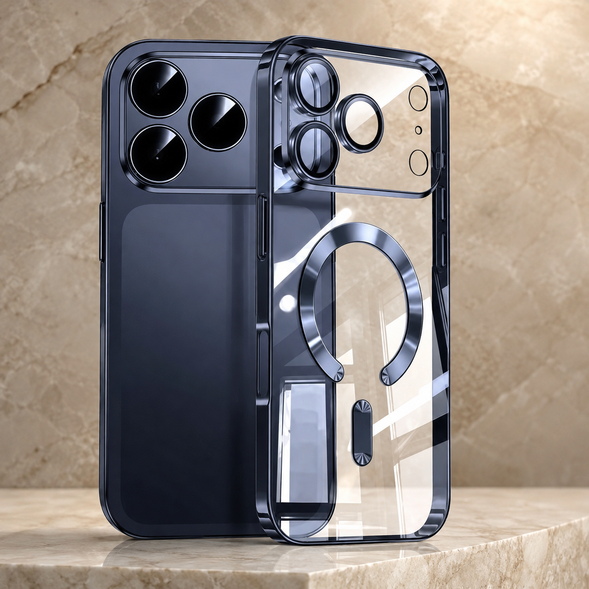 Premium iPhone Case MagSafe Clear Magnetic Plating Protective Cover Shockproof Bumper Anti Scratch Slim Transparent Wireless Charging Reinforced Edge