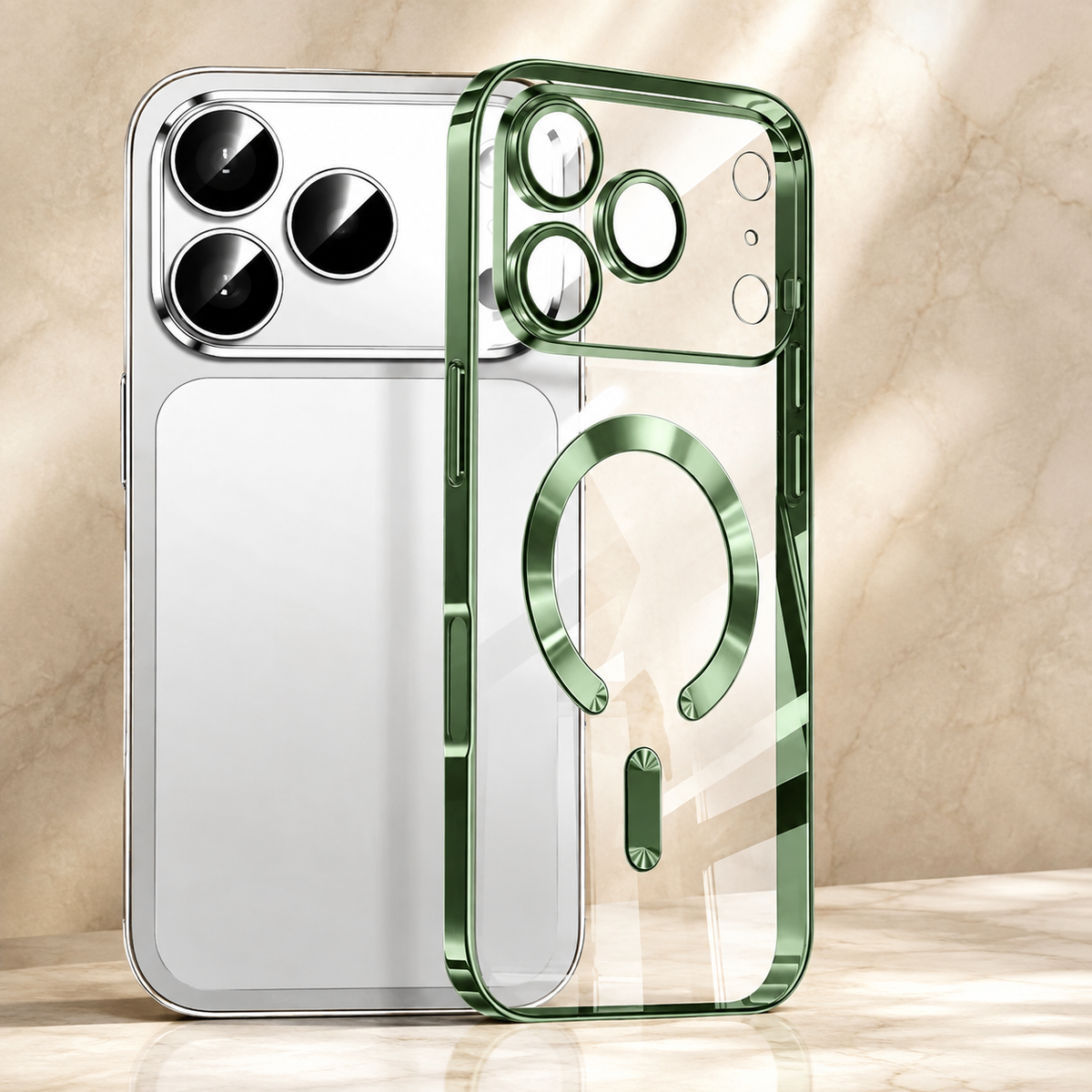 Premium iPhone Case MagSafe Clear Magnetic Plating Protective Cover Shockproof Bumper Anti Scratch Slim Transparent Wireless Charging Reinforced Edge