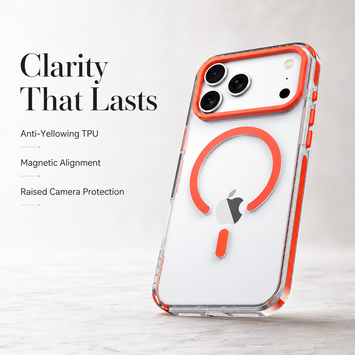 Premium iPhone Case MagSafe Clear Protective Cover Magnetic Wireless Charging Shockproof Anti Scratch Slim Transparent PC PE Striped Border Design Pro