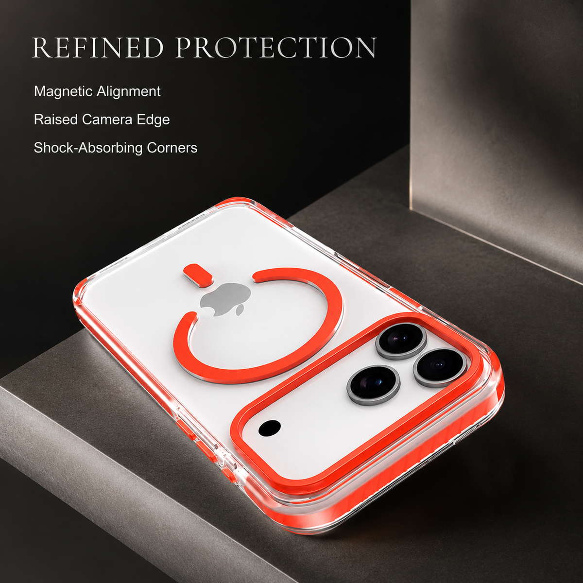Premium iPhone Case MagSafe Clear Protective Cover Magnetic Wireless Charging Shockproof Anti Scratch Slim Transparent PC PE Striped Border Design Pro