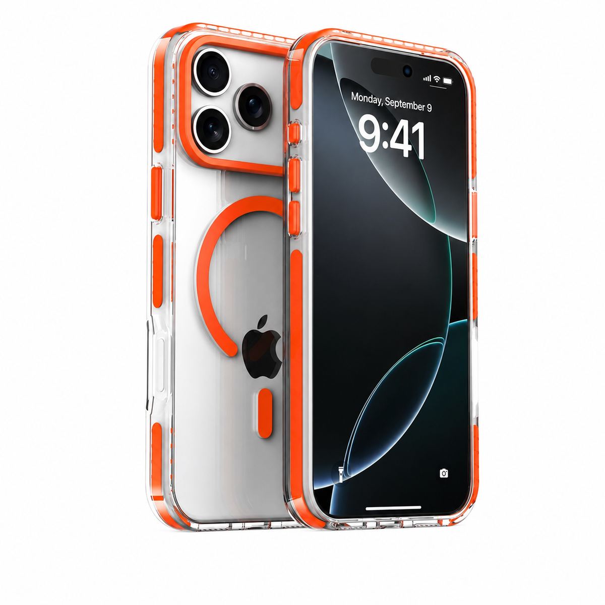 Premium iPhone Case MagSafe Clear Protective Cover Magnetic Wireless Charging Shockproof Anti Scratch Slim Transparent PC PE Striped Border Design Pro
