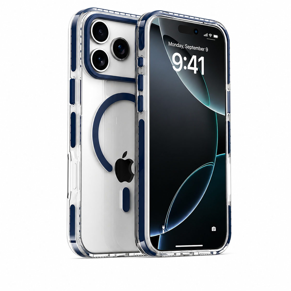 Premium iPhone Case MagSafe Clear Protective Cover Magnetic Wireless Charging Shockproof Anti Scratch Slim Transparent PC PE Striped Border Design Pro