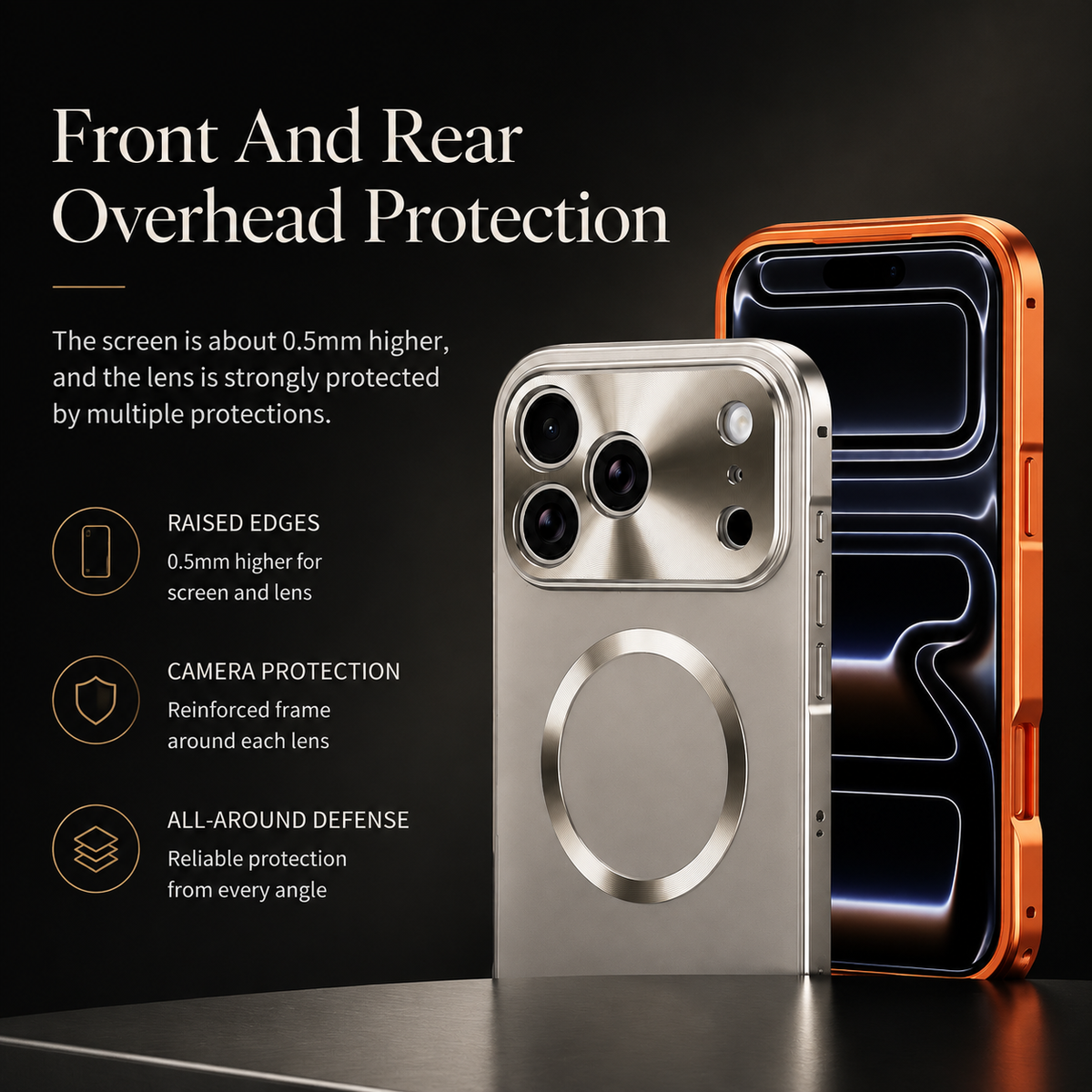 Premium iPhone Case MagSafe Compatible Aluminum Frame Frosted Matte Back Shockproof Camera Protection Ultra Thin Anti Fingerprint Slim Full Protection