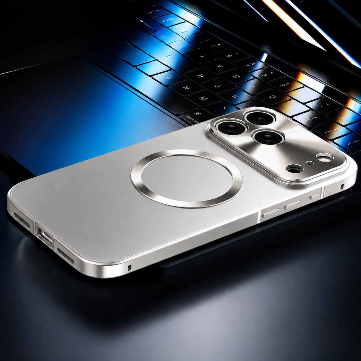 Premium iPhone Case MagSafe Compatible Aluminum Frame Frosted Matte Back Shockproof Camera Protection Ultra Thin Anti Fingerprint Slim Full Protection
