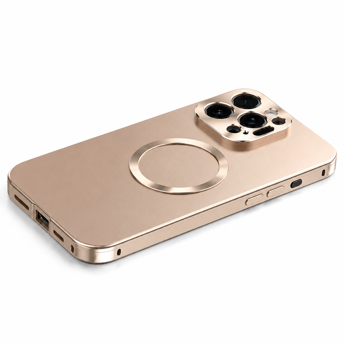 Premium iPhone Case MagSafe Compatible Aluminum Frame Frosted PC Back Shockproof Scratch Resistant Ultra Thin Matte Protective Cover Lightweight Style