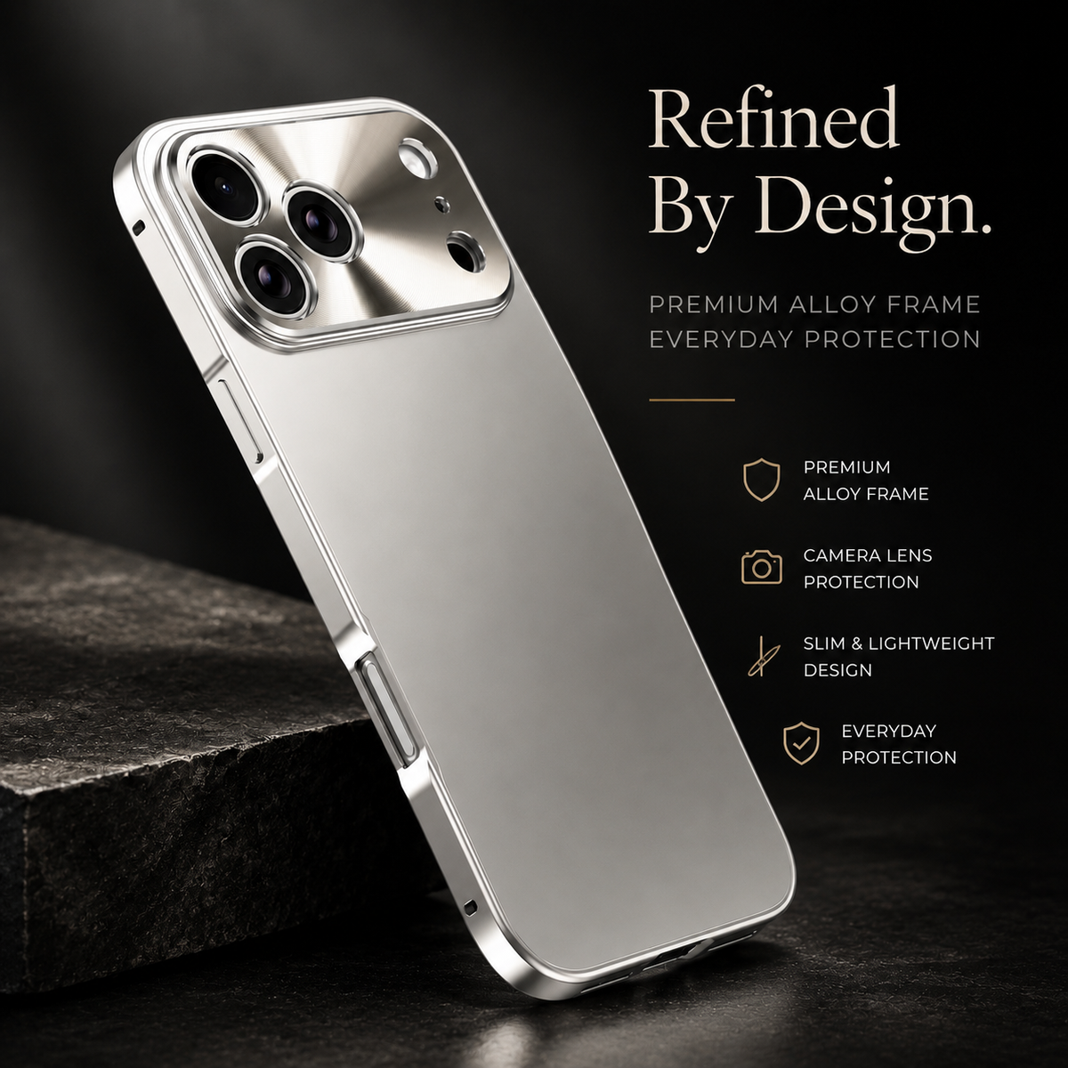 Premium iPhone Case MagSafe Compatible Aluminum Frame Frosted PC Back Shockproof Scratch Resistant Ultra Thin Matte Protective Cover Lightweight Style