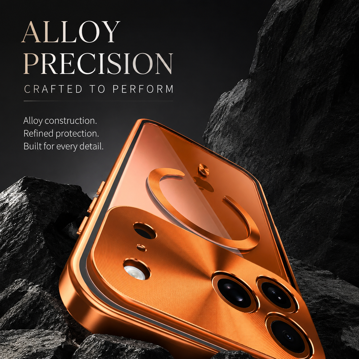 Premium iPhone Case MagSafe Compatible Aluminum Frame Privacy Screen Clear Back Shockproof Protective Cover Camera Lens Guard Anti Scratch Slim Design