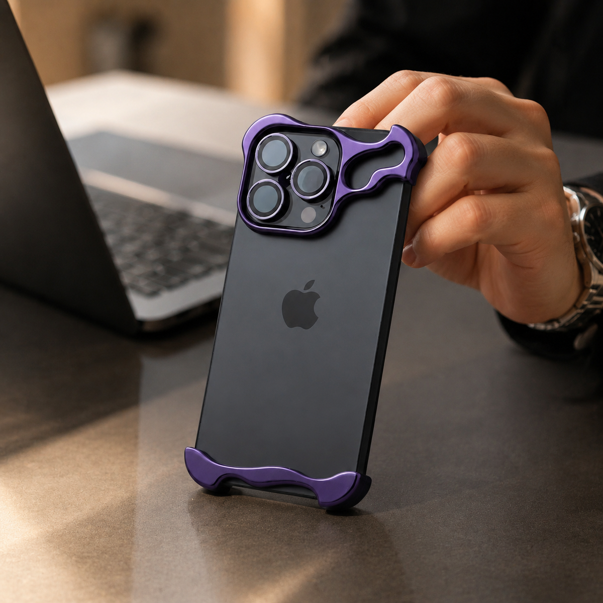 Premium iPhone Case MagSafe Compatible Aluminum Frame Shockproof Ultra Thin Metal Bumper Camera Lens Protection Frameless Matte Lightweight Protection