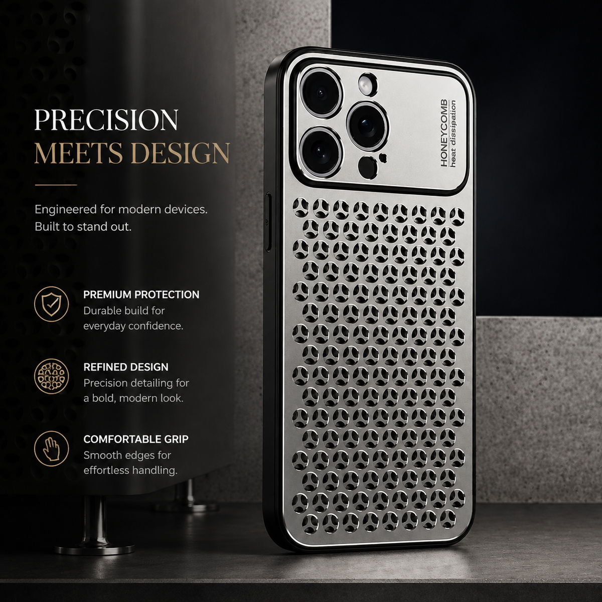 Premium iPhone Case MagSafe Compatible Aluminum Metal Breathable Cover Ultra Thin Matte Protective Anti Fingerprint Scratch Resistant Slim Design Full