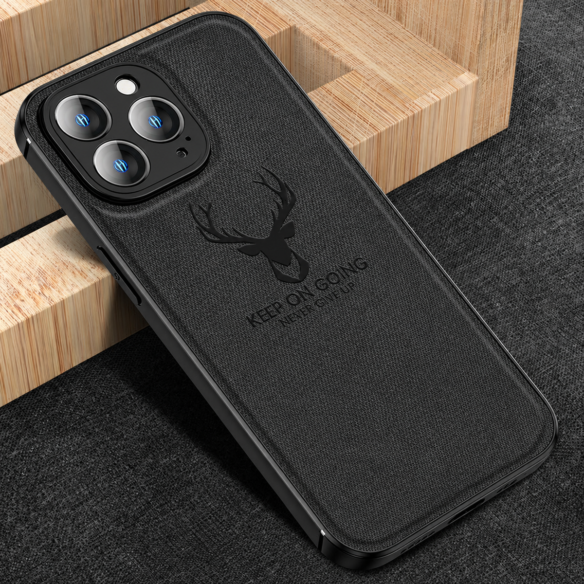 Premium iPhone Case MagSafe Compatible Canvas Deer Pattern Shockproof Protective Cover Bumper Frame Camera Lens Protection Minimal Textured Design Fit