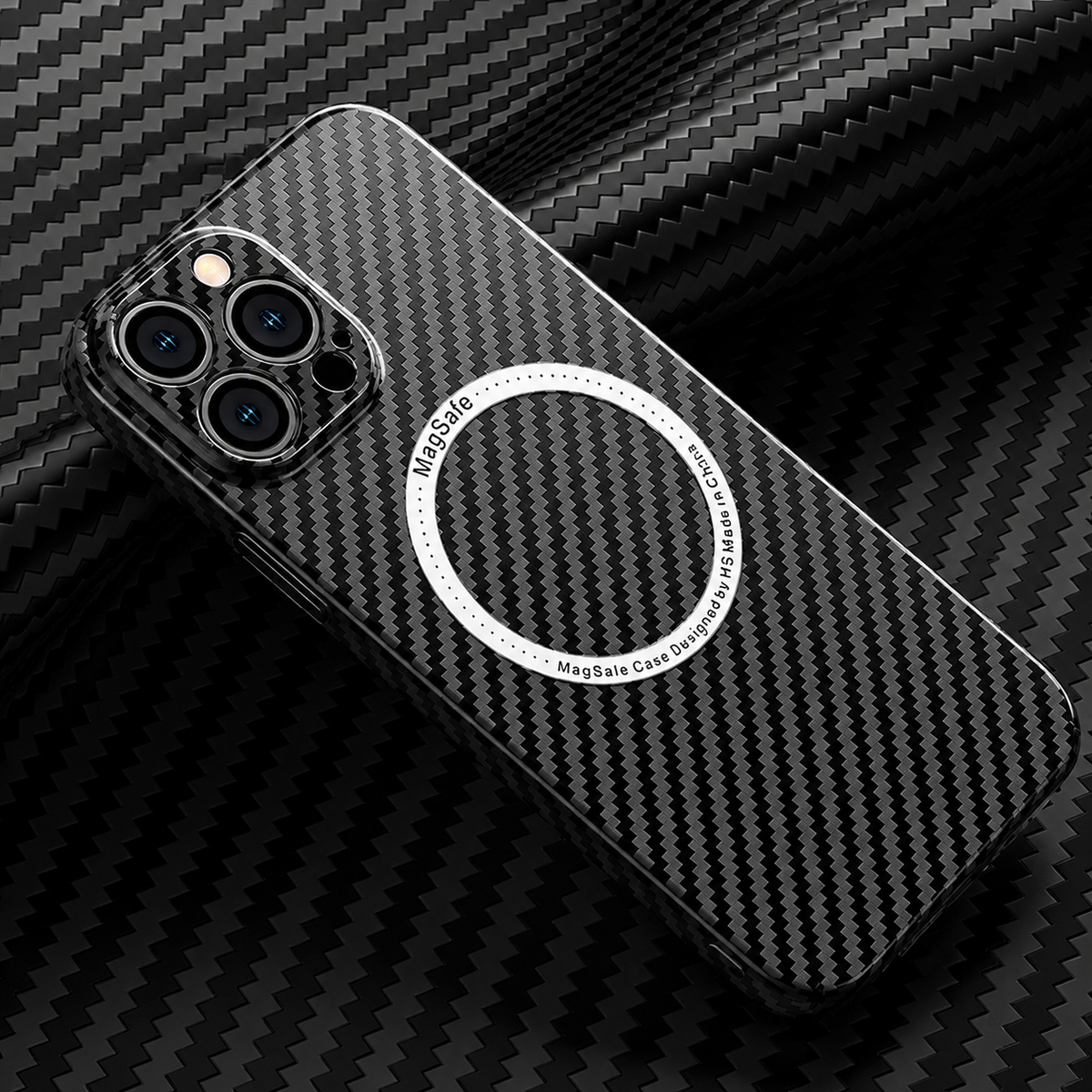 Premium iPhone Case MagSafe Compatible Carbon Fiber Magnetic Shockproof Protective Cover Camera Lens Protection Slim Lightweight Matte Texture Profile