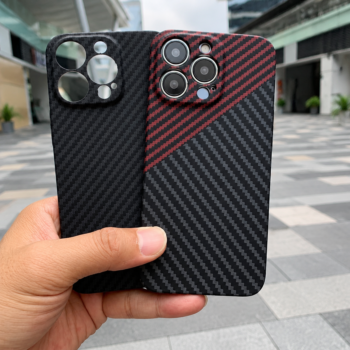 Premium iPhone Case MagSafe Compatible Carbon Fiber Texture Matte Shockproof Hard PC Cover with Camera Lens Protection Ultra-Thin Slim Protective Design