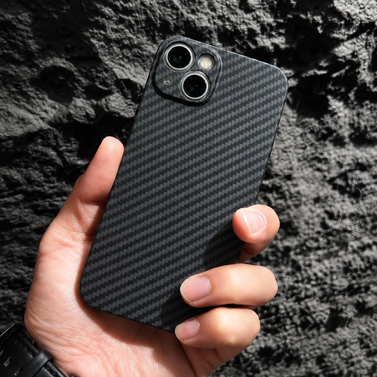 Premium iPhone Case MagSafe Compatible Carbon Fiber Texture Matte Shockproof Hard PC Cover with Camera Lens Protection Ultra-Thin Slim Protective Design