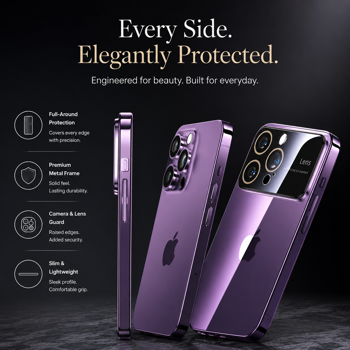 Premium iPhone Case MagSafe Compatible Clear TPU Plating Magnetic Wireless Charging Slim Shockproof Anti Scratch Anti Fingerprint Raised Edge Protective Cover