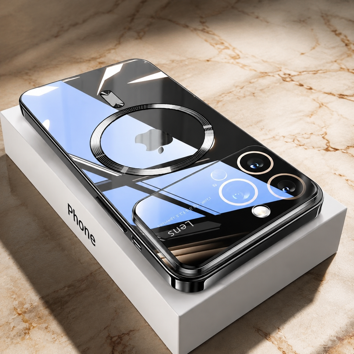 Premium iPhone Case MagSafe Compatible Clear TPU Plating Magnetic Wireless Charging Slim Shockproof Anti Scratch Anti Fingerprint Raised Edge Protective Cover