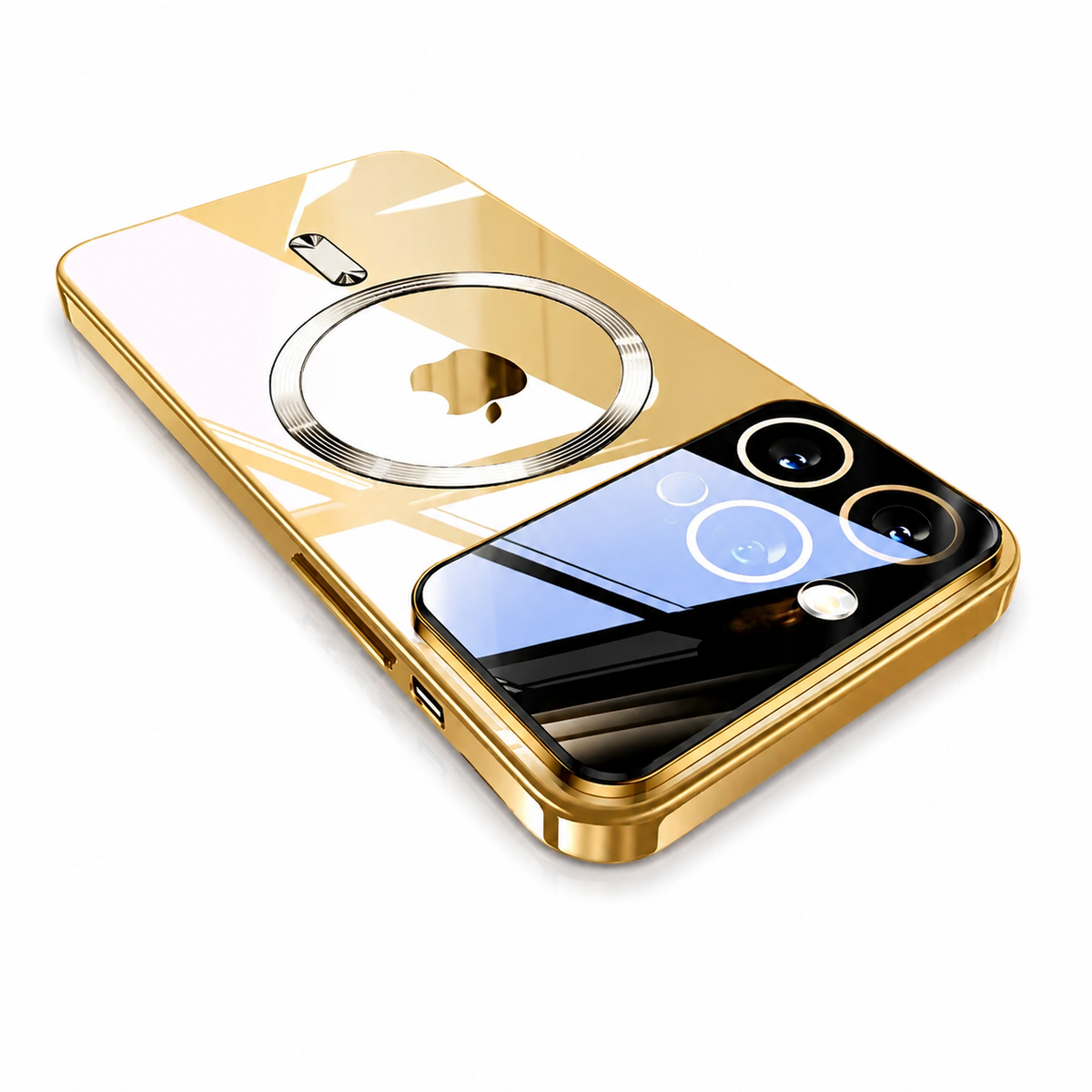 Premium iPhone Case MagSafe Compatible Clear TPU Plating Magnetic Wireless Charging Slim Shockproof Anti Scratch Anti Fingerprint Raised Edge Protective Cover