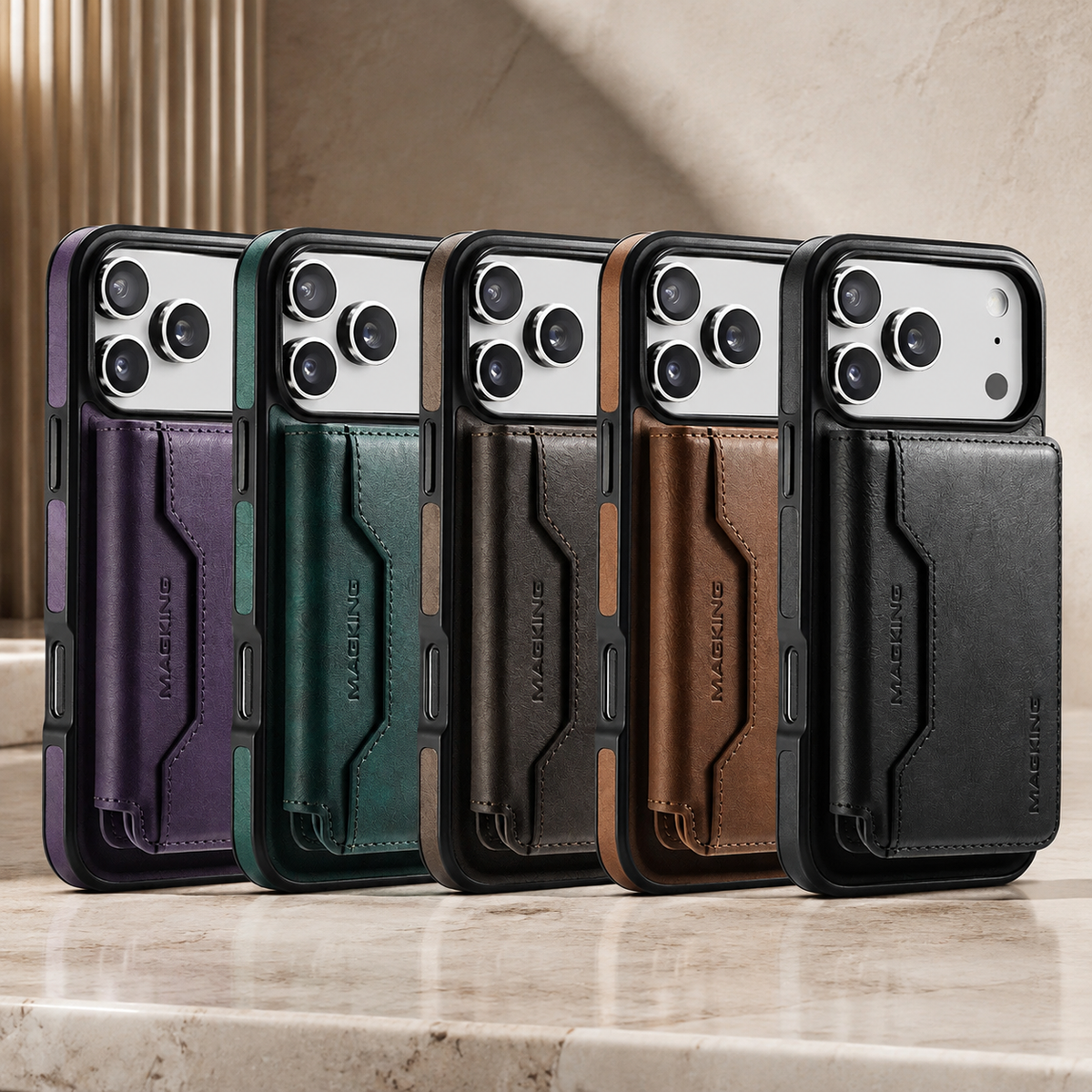 Premium iPhone Case MagSafe Compatible Detachable PU Leather Wallet Card Holder Magnetic Shockproof Anti Scratch Anti-Fingerprint Slim Safe Fit Covers Design
