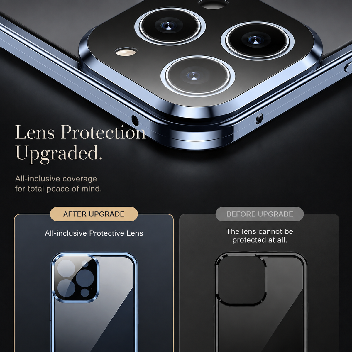 Premium iPhone Case MagSafe Compatible Double-Sided Tempered Glass Metal Frame Shockproof Protective Cover 360 Full Body Magnetic Fit Camera Lens Protection Slim Design