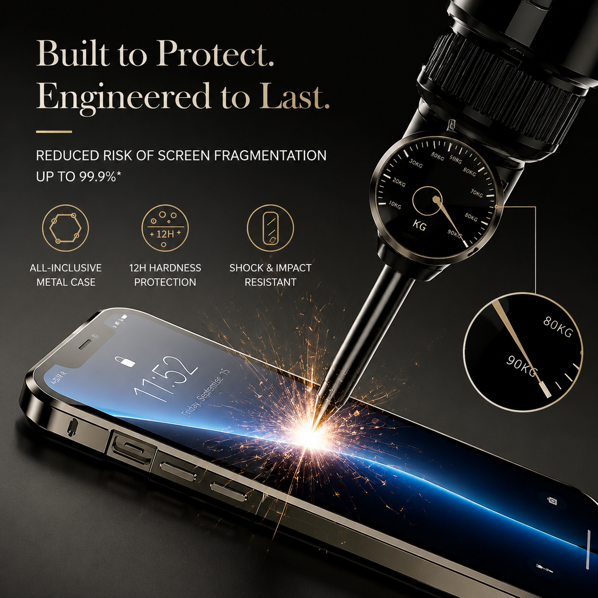Premium iPhone Case MagSafe Compatible Double-Sided Tempered Glass Privacy Screen Metal Frame Shockproof Protective Cover 360 Full Body Camera Lens Protection Slim Design