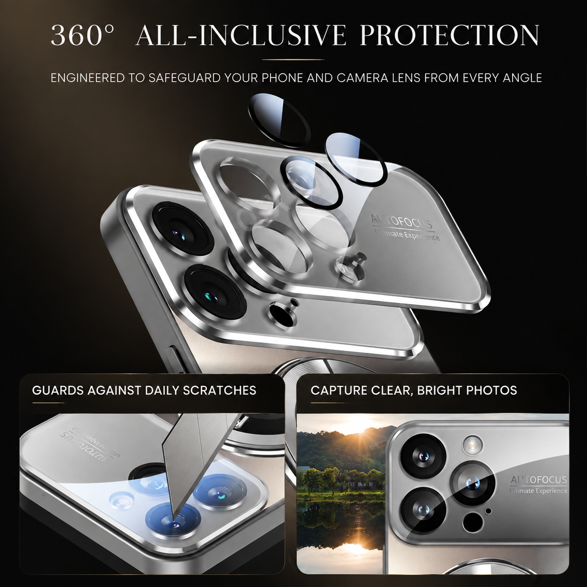 Premium iPhone Case MagSafe Compatible Electroplated Glass Magnetic Shockproof Cover with Camera Lens Protection, Slim Reflective Hard Back