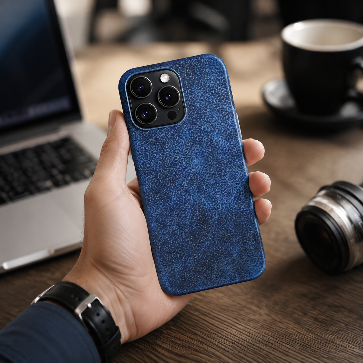 Premium iPhone Case MagSafe Compatible Genuine Leather Shockproof Protective Cover Camera Lens Protection Carry Strap Slim Full Coverage & Secure Grip