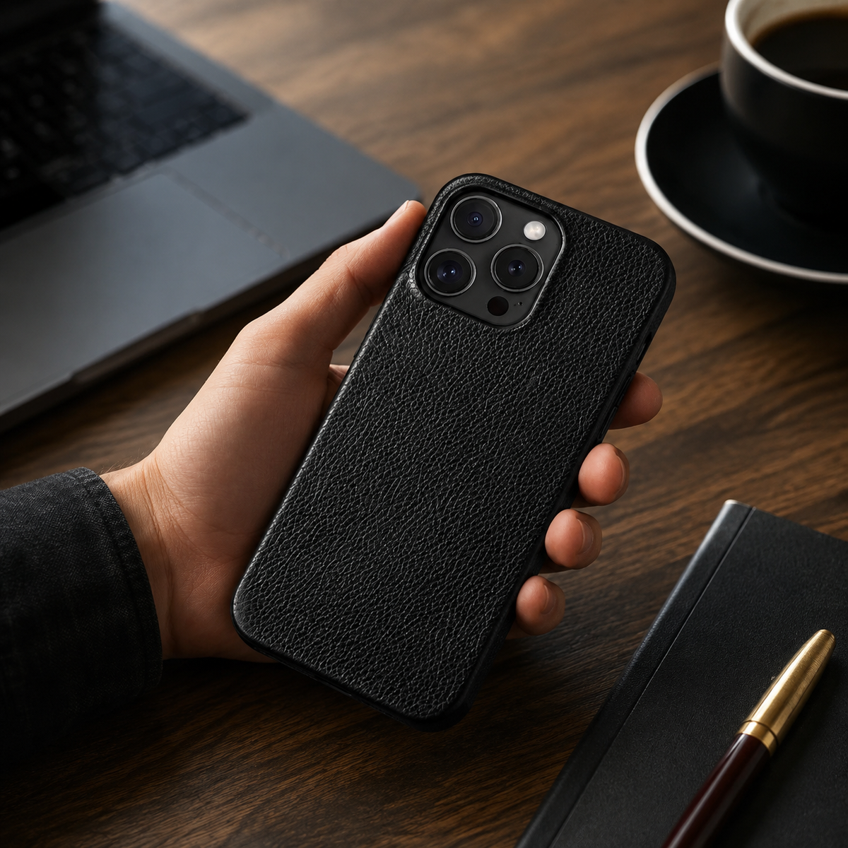 Premium iPhone Case MagSafe Compatible Genuine Leather Shockproof Protective Cover Camera Lens Protection Carry Strap Slim Full Coverage & Secure Grip