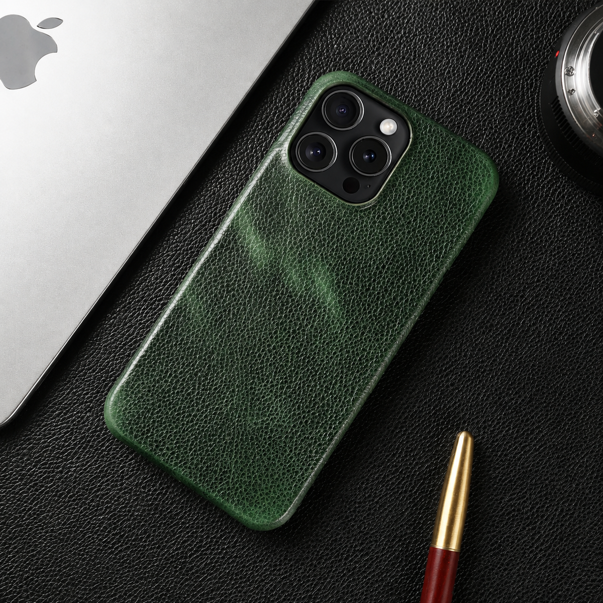 Premium iPhone Case MagSafe Compatible Genuine Leather Shockproof Protective Cover Camera Lens Protection Carry Strap Slim Full Coverage & Secure Grip