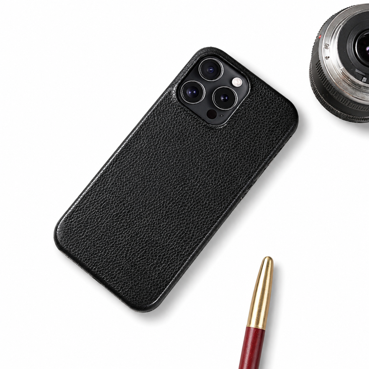 Premium iPhone Case MagSafe Compatible Genuine Leather Shockproof Protective Cover Camera Lens Protection Carry Strap Slim Full Coverage & Secure Grip